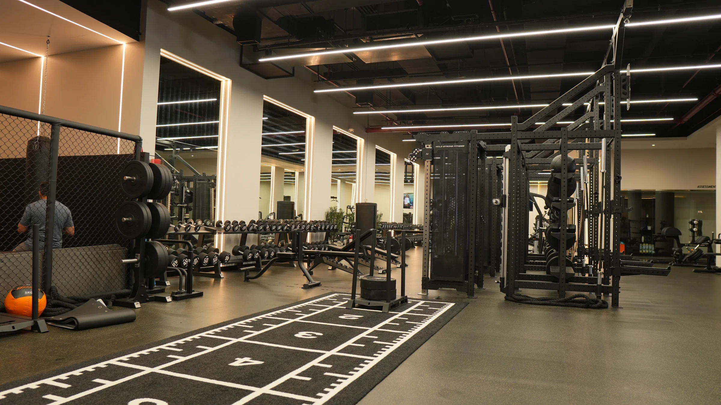 Dumbbells, strength rigs and the marked training track